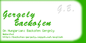 gergely backofen business card